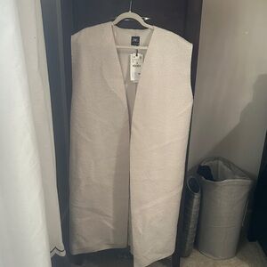 Zara Off-White Bouclé Long Vest